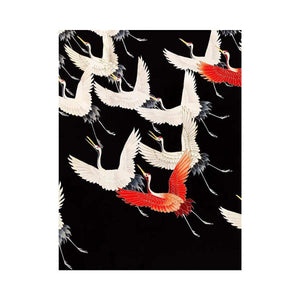 Japanese Stork, Furisode With A Myriad Of Flying Cranes By Hokusai
