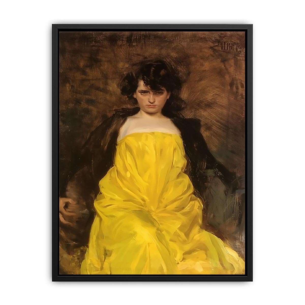 Women In yellow Dress Painting by  Ramon Casas