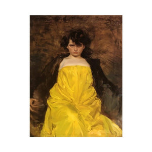 Women In yellow Dress Painting by  Ramon Casas