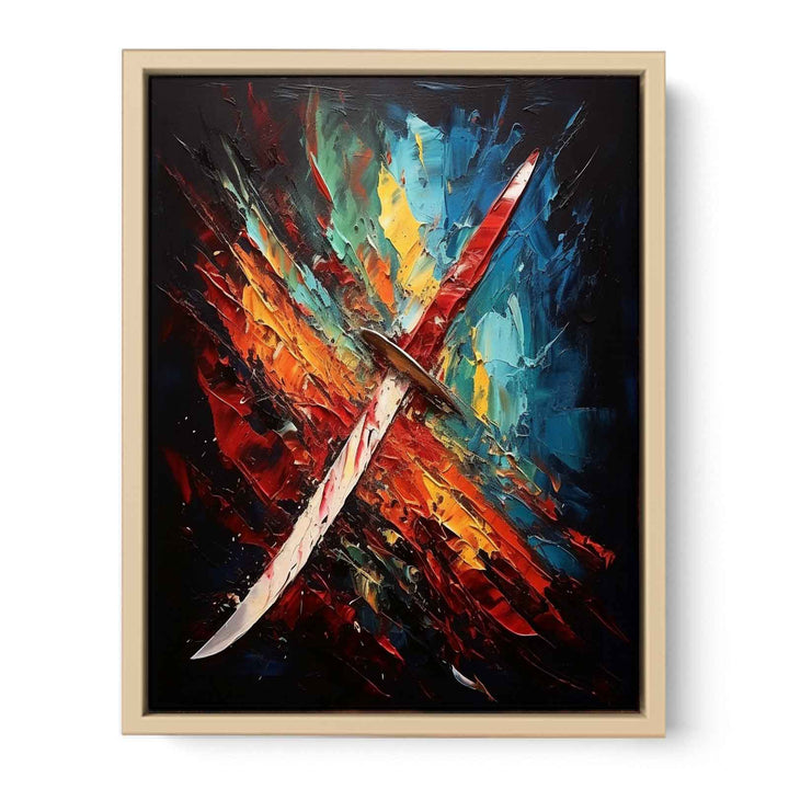 Knife Art Abstract Painting  Streched canvas