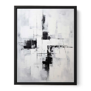 Grey Black Abstract Painting  Canvas Print
