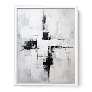 Grey Black Abstract Painting Framed Print