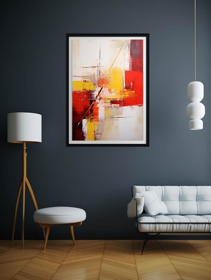 Abstract YellowAnd Red Painting 