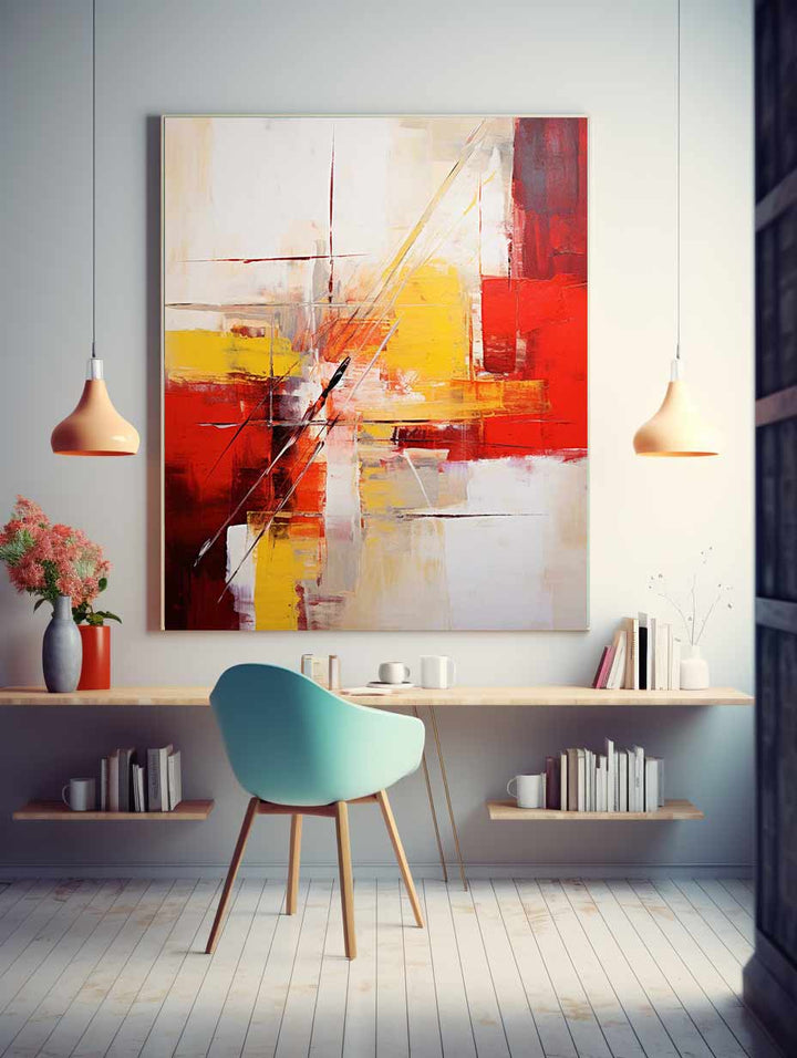 Abstract YellowAnd Red Painting 