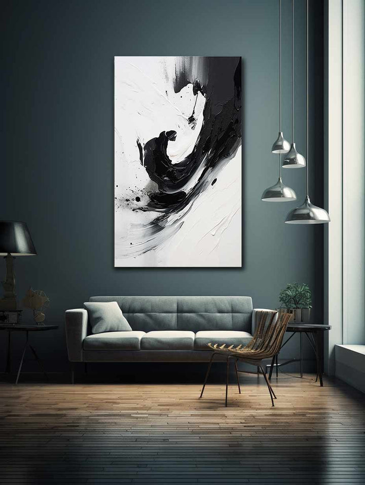 Black And Grey Abstract Painting 