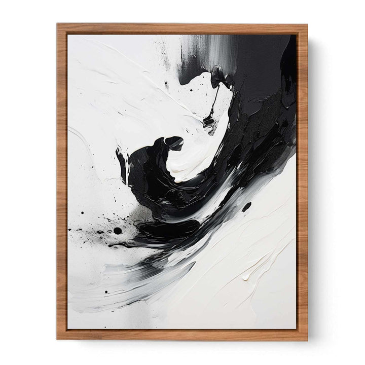 Black And Grey Abstract Painting Framed Print