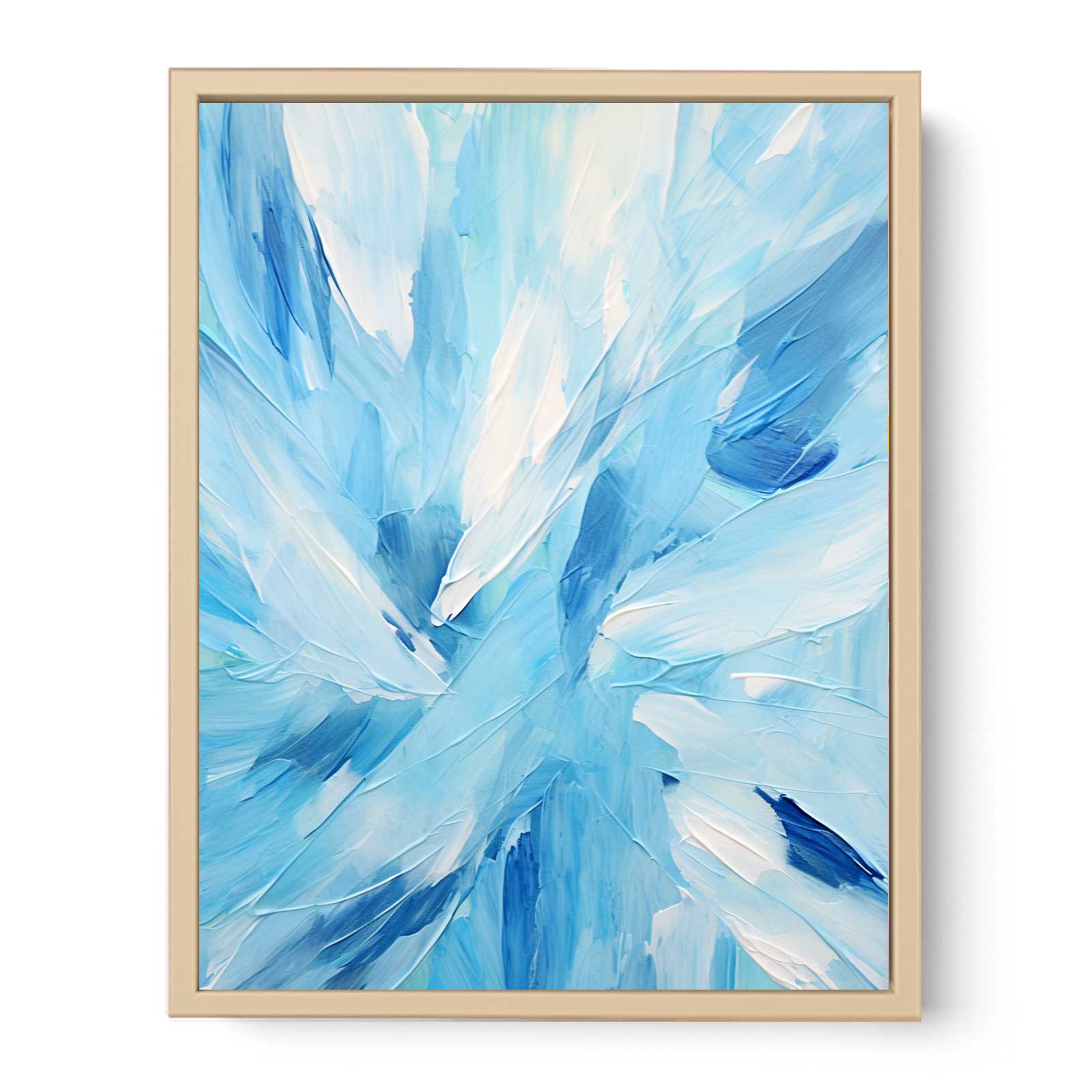 Blue And White Abstract Painting  Streched canvas