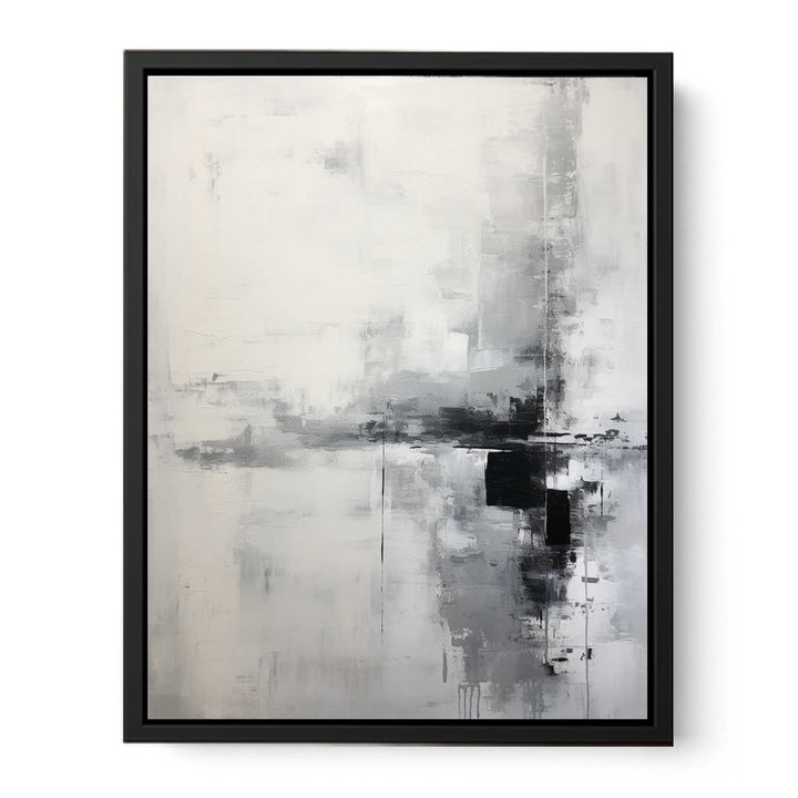 Grey And White Abstract Painting  Canvas Print