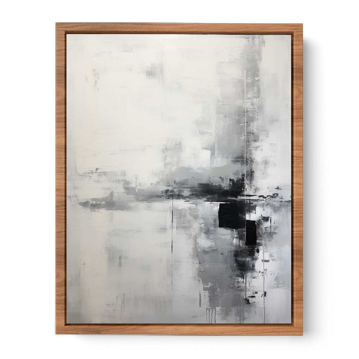 Grey And White Abstract Painting Poster
