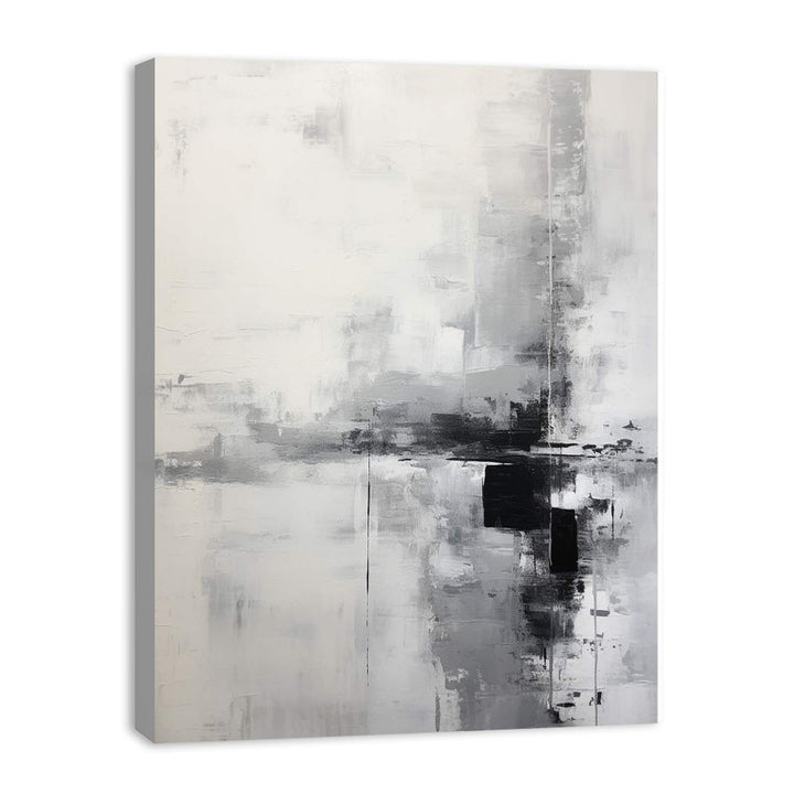 Grey And White Abstract Painting 