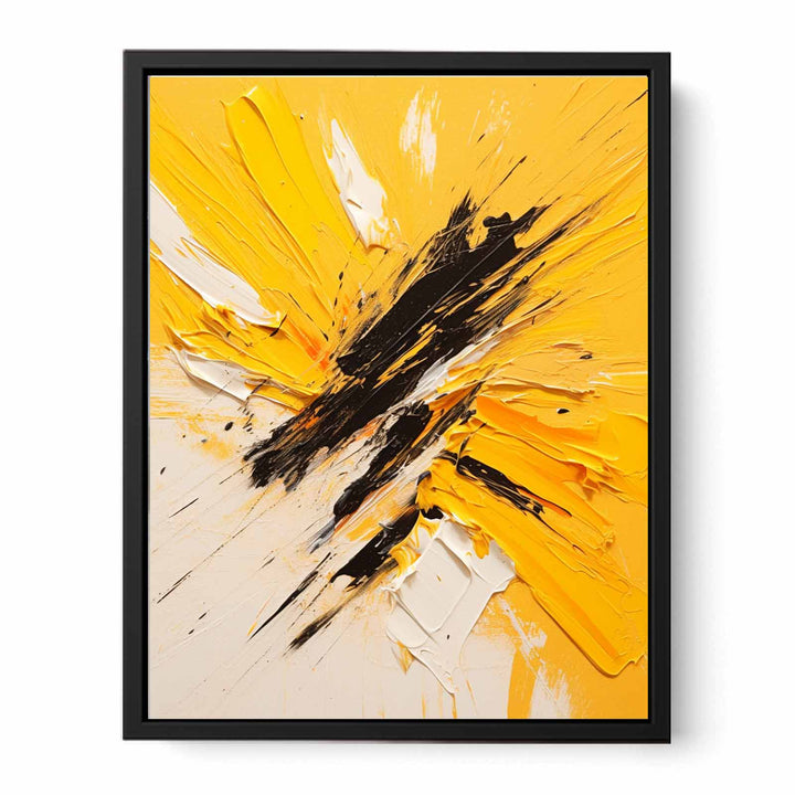 Knife Art Abstract Yellow Painting  Canvas Print