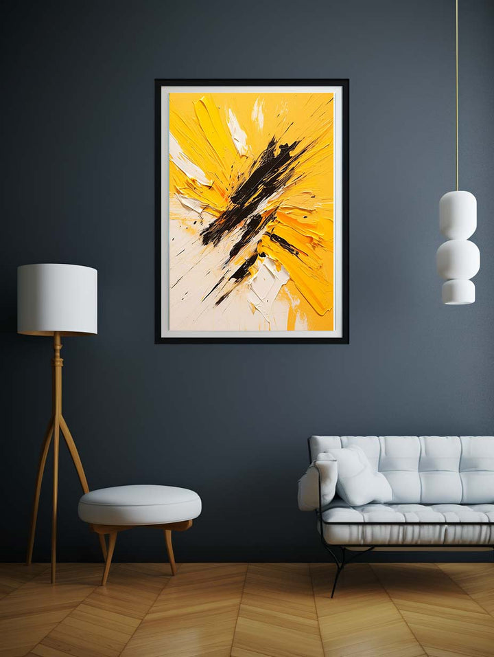 Knife Art Abstract Yellow Painting