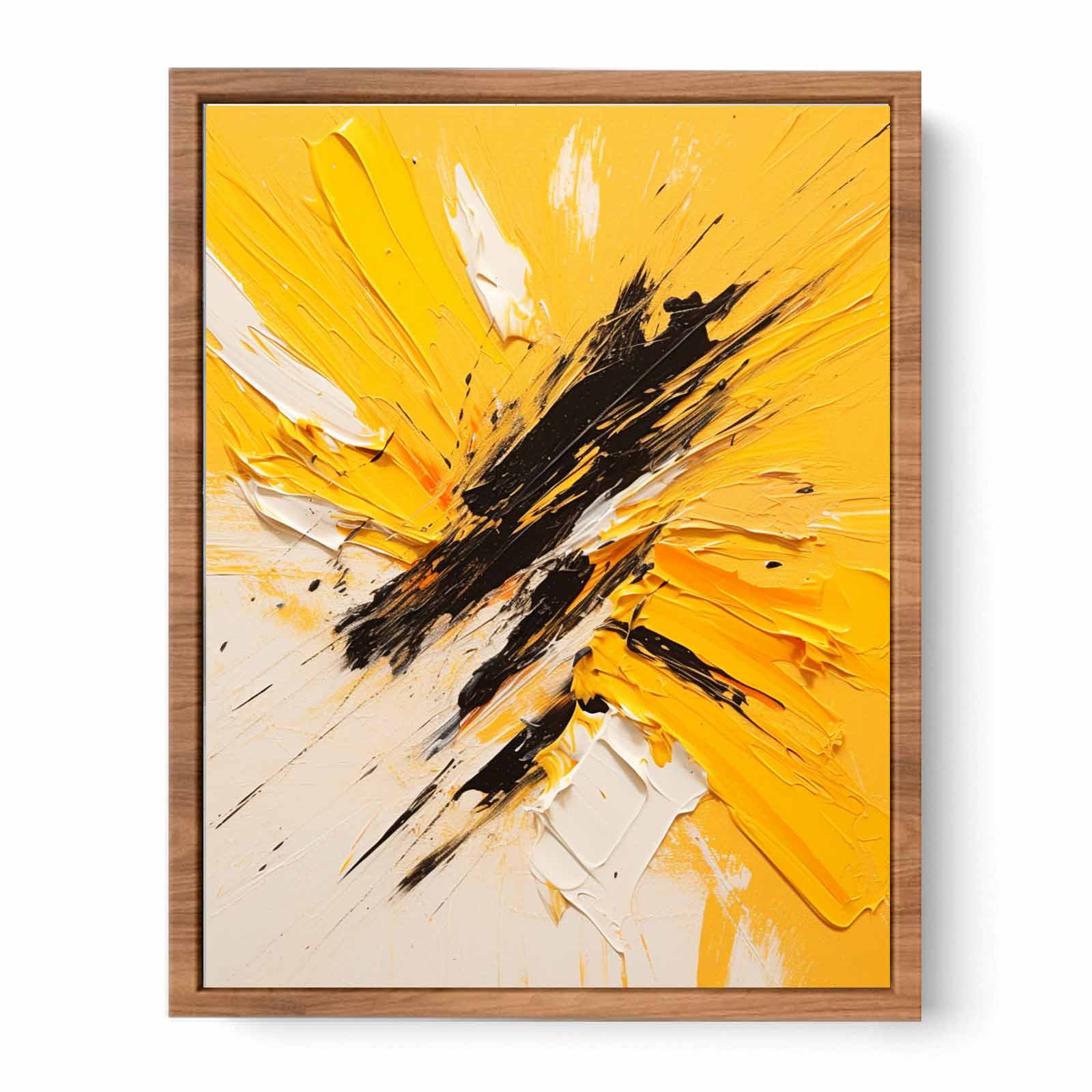 Knife Art Abstract Yellow Painting Poster