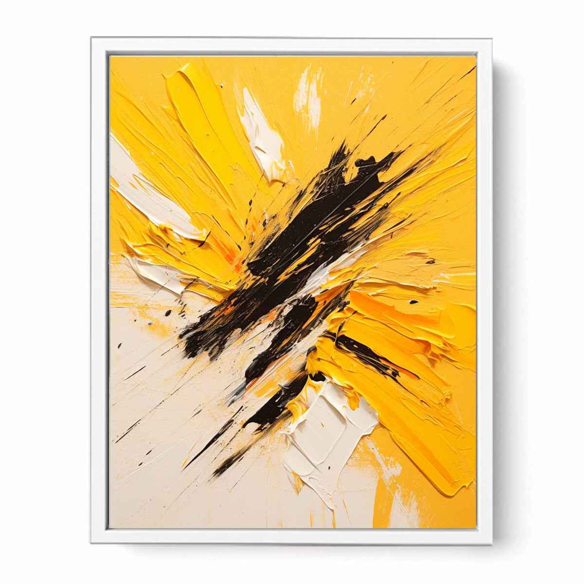 Knife Art Abstract Yellow Painting Framed Print