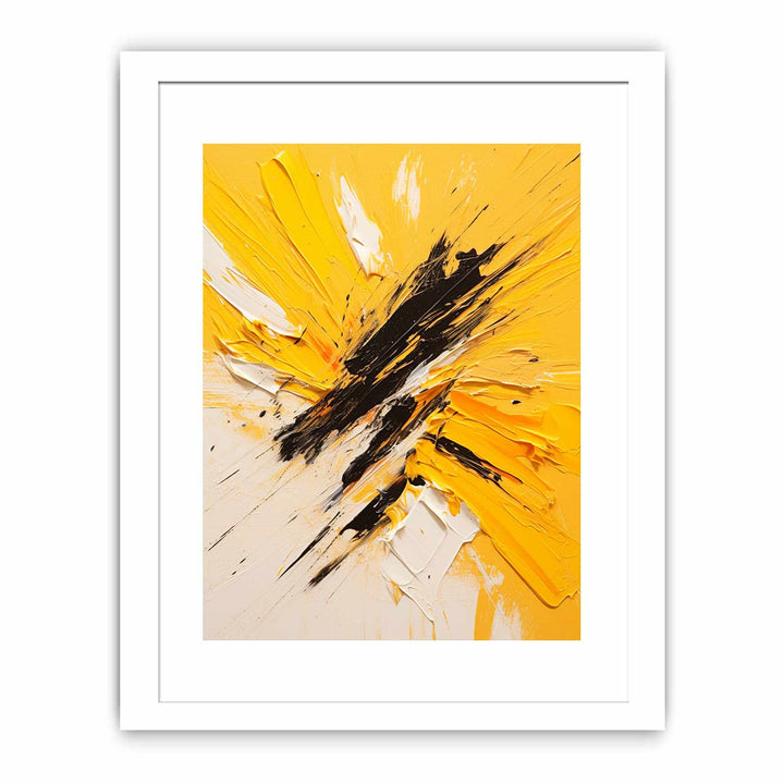 Knife Art Abstract Yellow Painting  Poster
