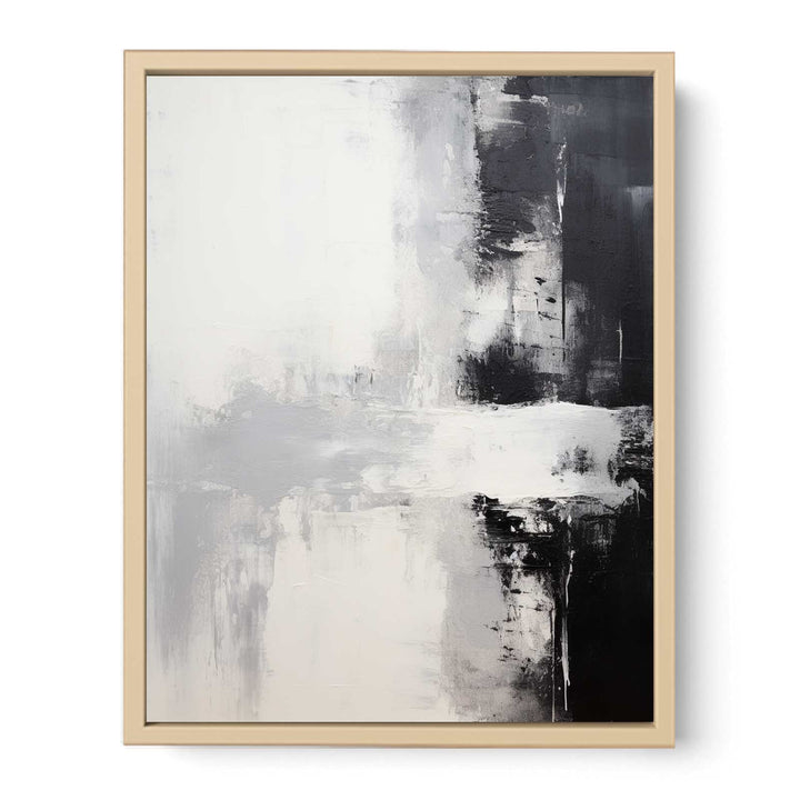 Black White Abstract Painting  Poster