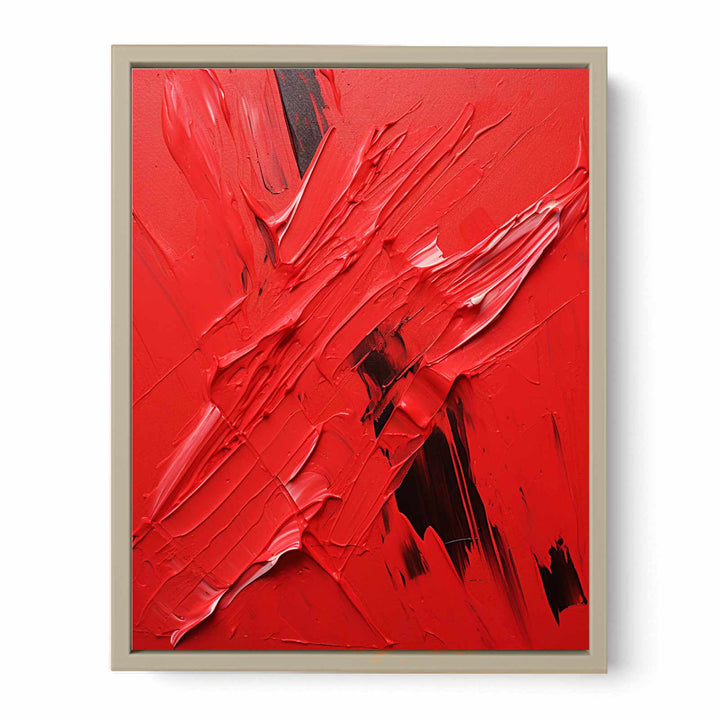Red Abstract Painting Framed Print