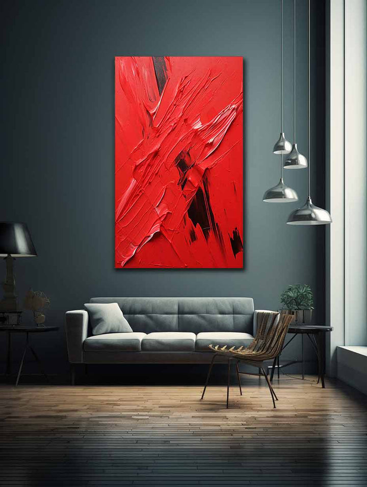 Red Abstract Painting 