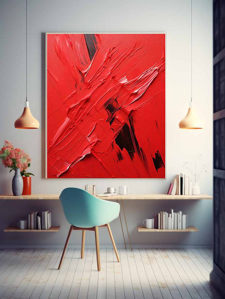 Red Abstract Painting 