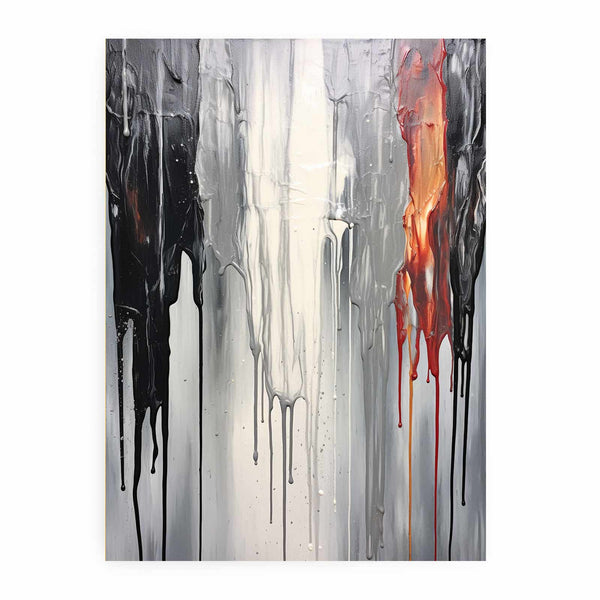 Grey Dripping Color Painting