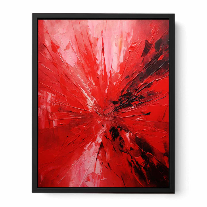 Knife Art Abstract Red Painting  Canvas Print