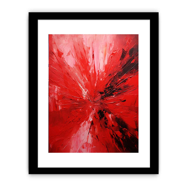 Knife Art Abstract Red Painting Framed Print