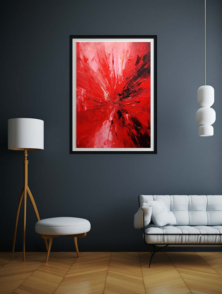 Knife Art Abstract Red Painting 