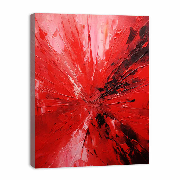 Knife Art Abstract Red Painting 