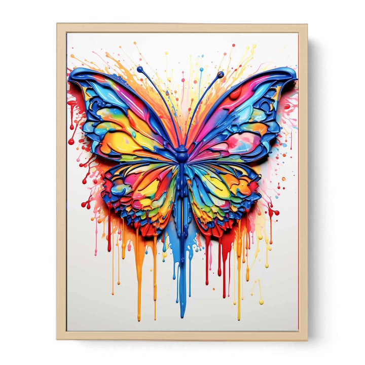 Butterfly Dripping Color  Art Painting  Poster