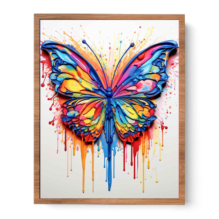 Butterfly Dripping Color  Art Painting  