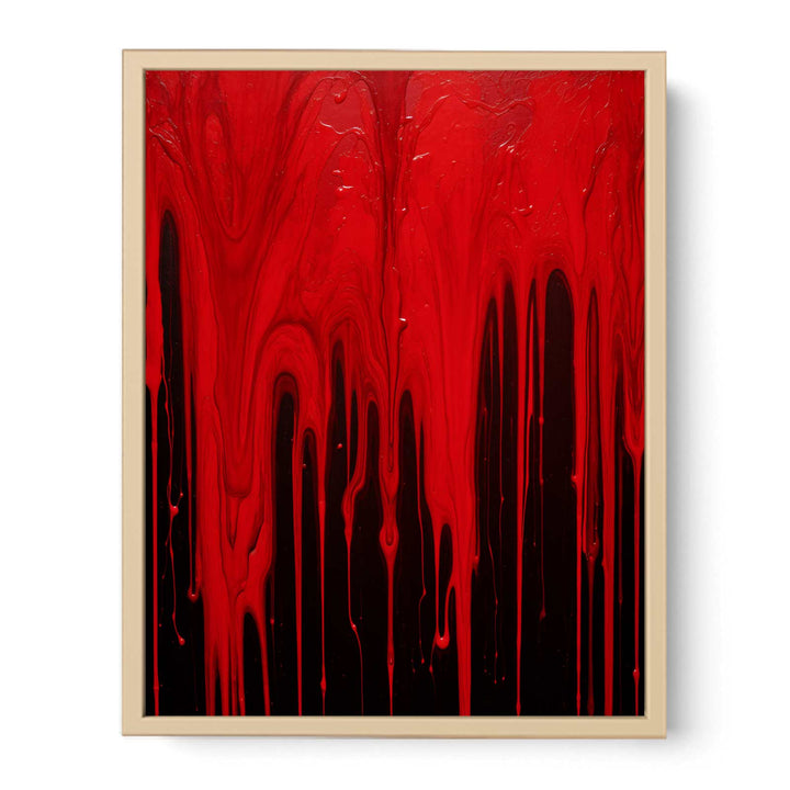 Color Red Drips Art Painting  Poster