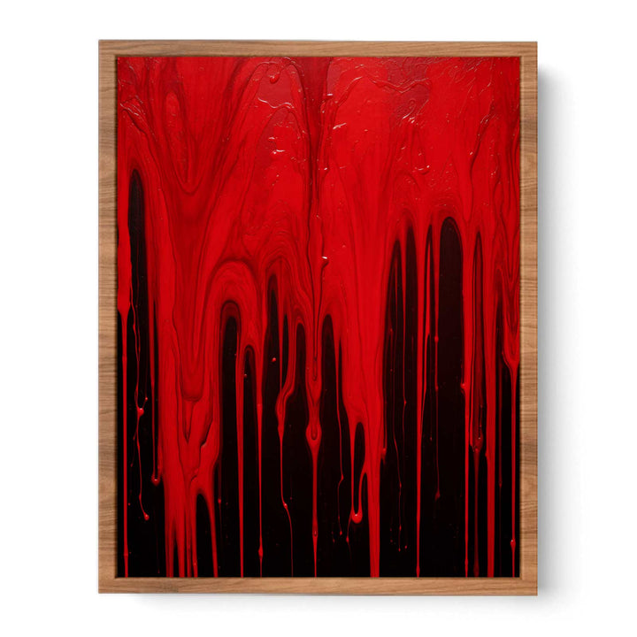 Color Red Drips Art Painting  