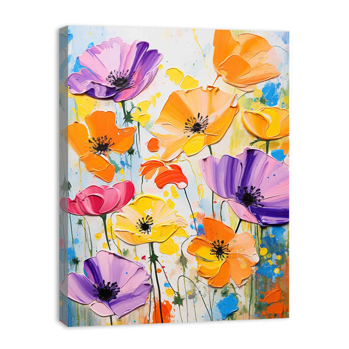 Flower Art Dripping Color Painting 