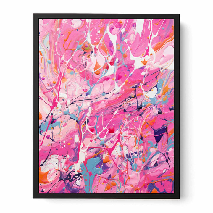Pink Dripping Color Painting  Canvas Print