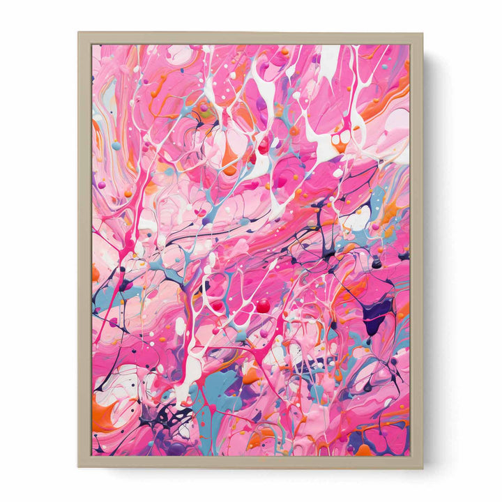 Pink Dripping Color Painting  Art Print