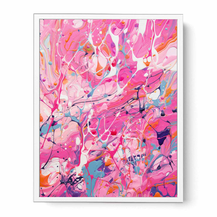 Pink Dripping Color Painting Framed Print