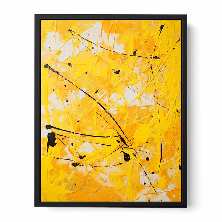 Painting Yellow Color Drips   Canvas Print