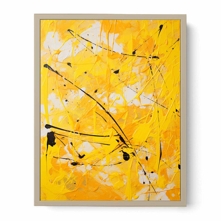 Painting Yellow Color Drips   Art Print