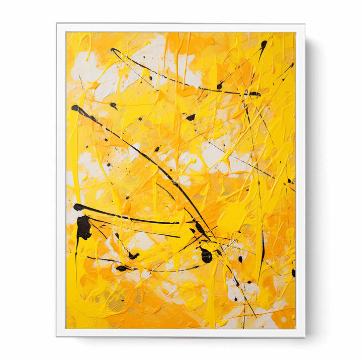 Painting Yellow Color Drips  Framed Print