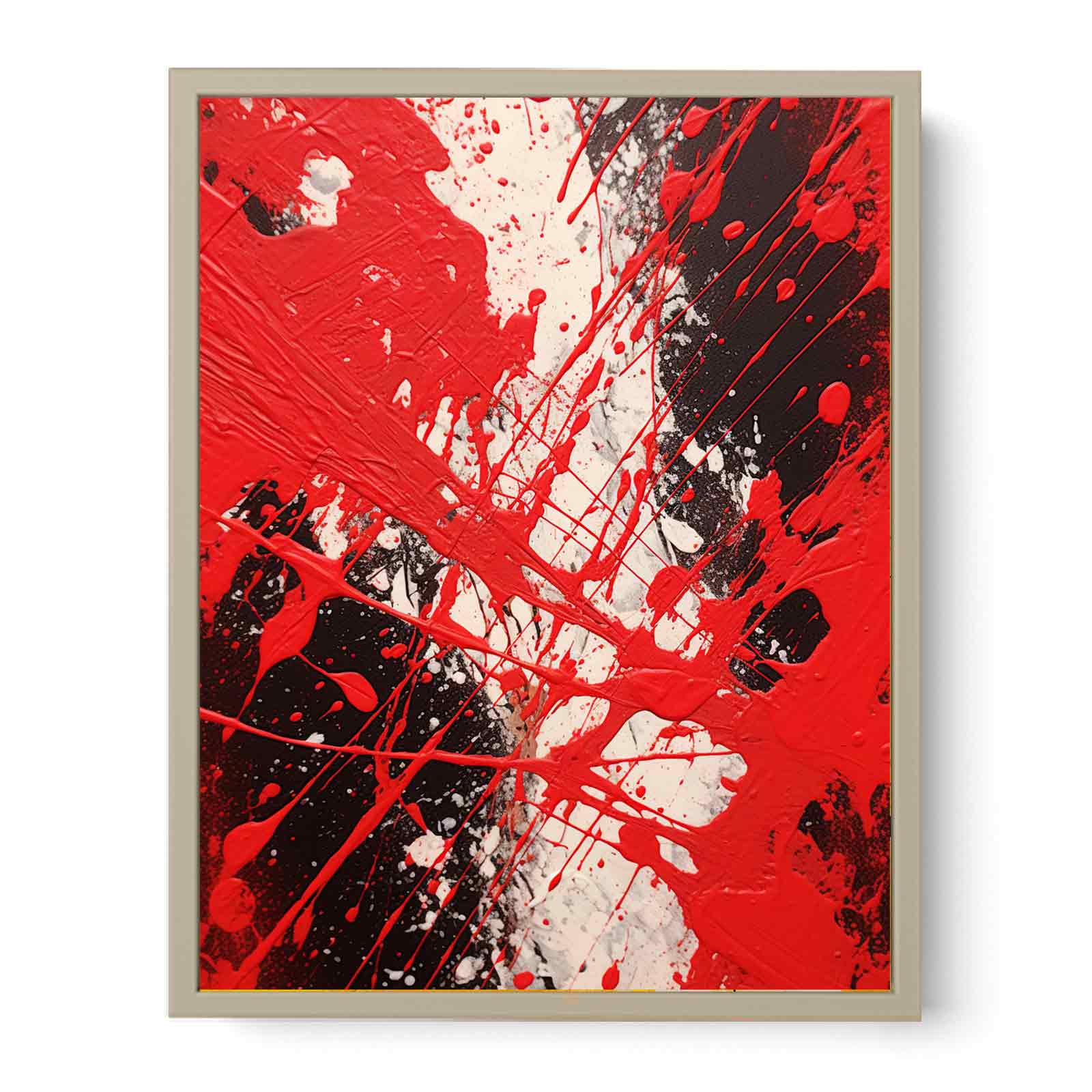 Red Dripping Color Painting  Art Print