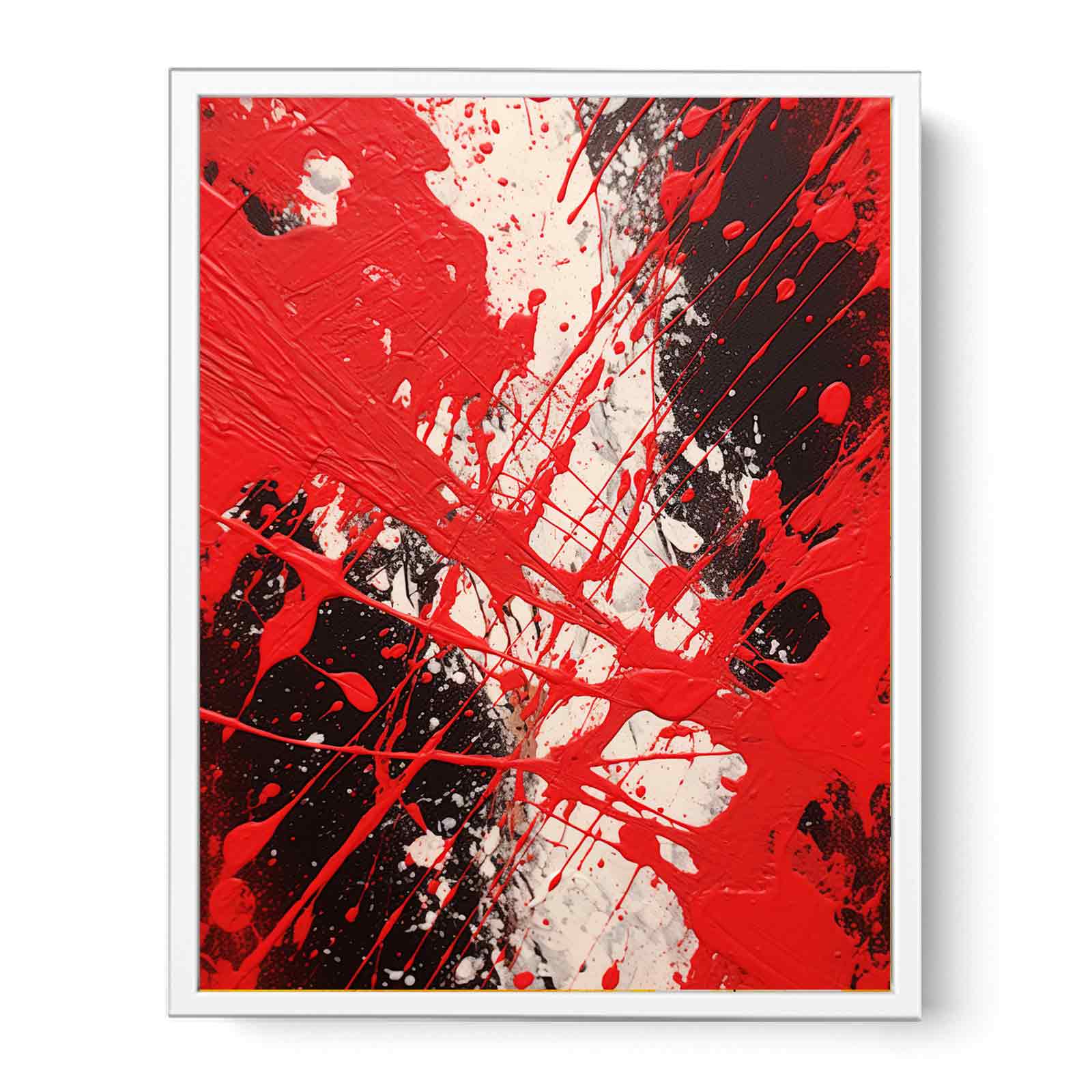 Red Dripping Color Painting Framed Print