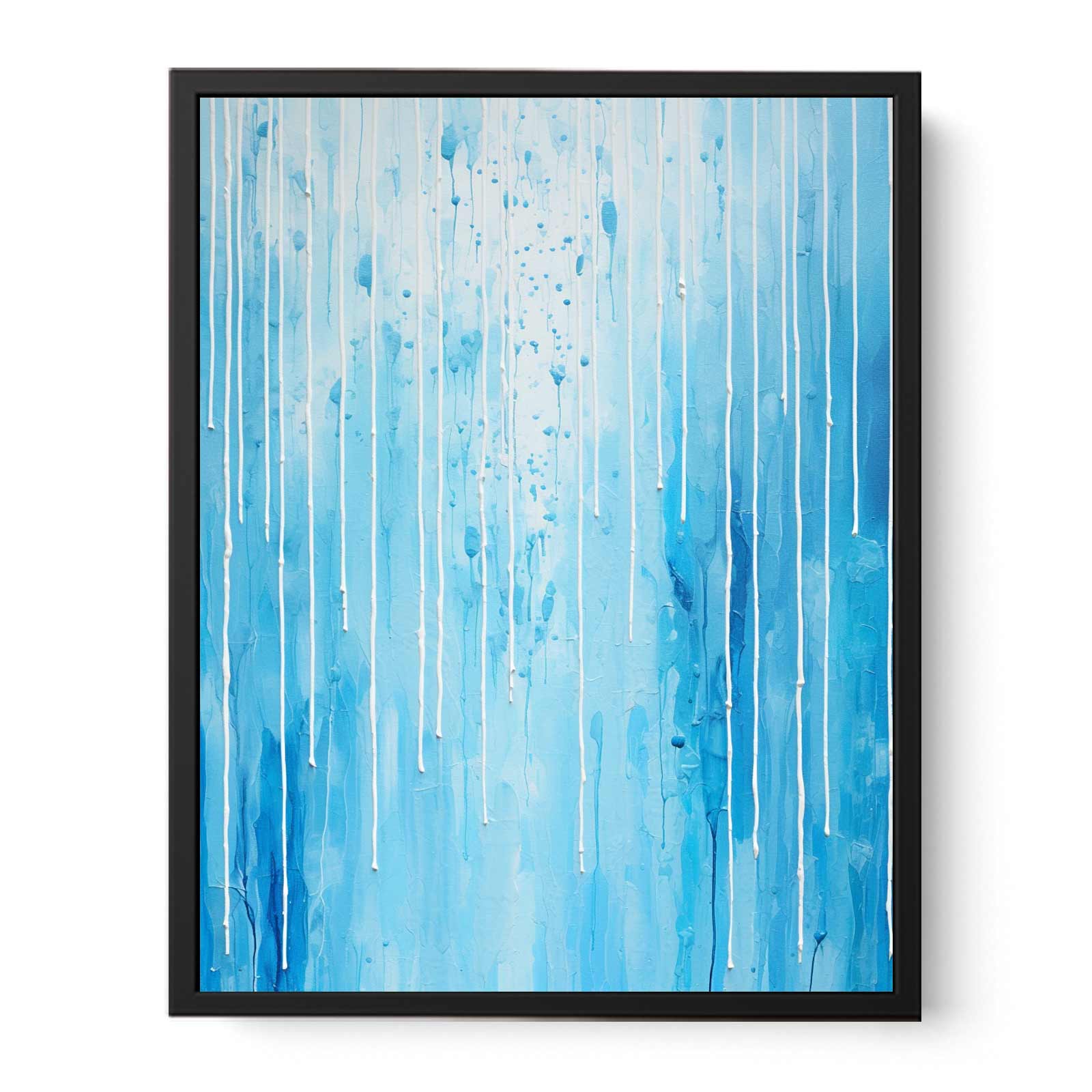 Blue Color Drip Art  Canvas Print