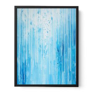Blue Color Drip Art  Canvas Print
