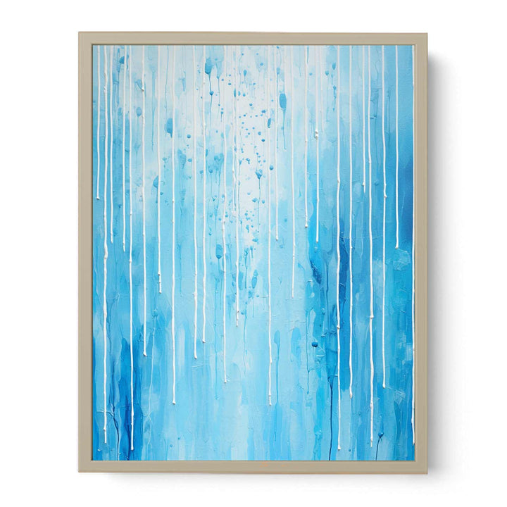Blue Color Drip Art  Art Print