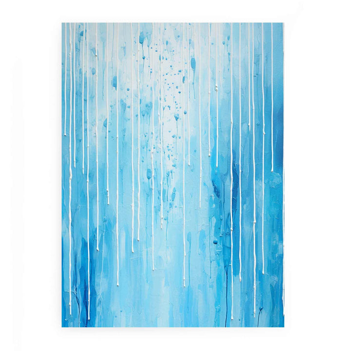 Blue Color Drip Art