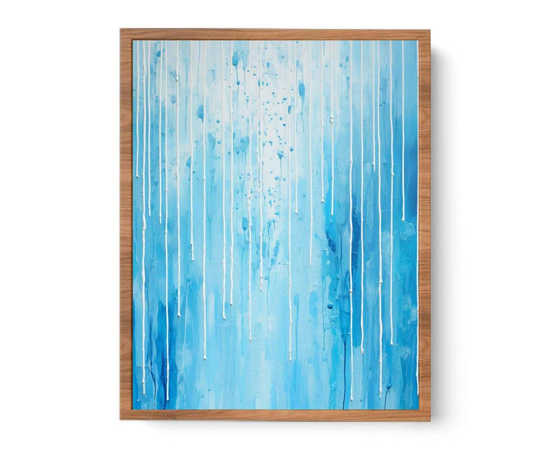 Blue Color Drip Art Poster