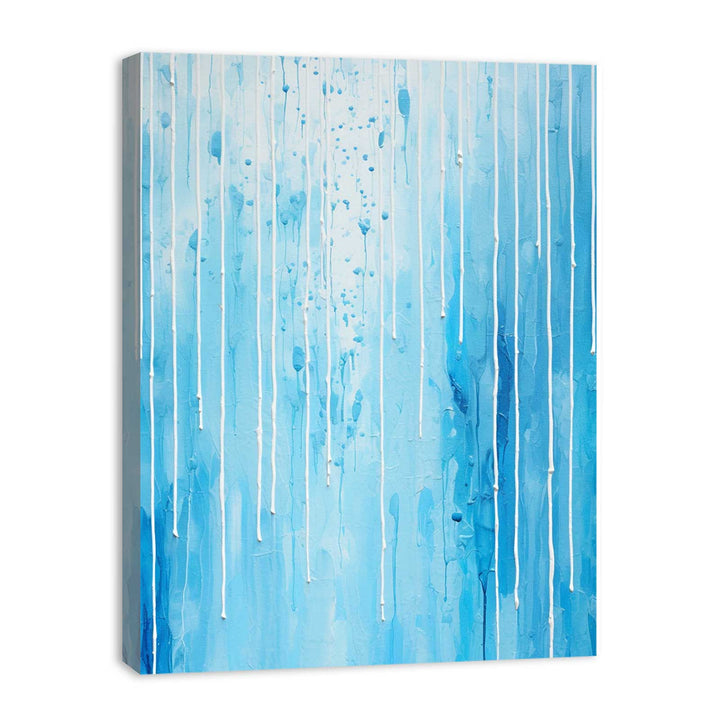Blue Color Drip Art Painting