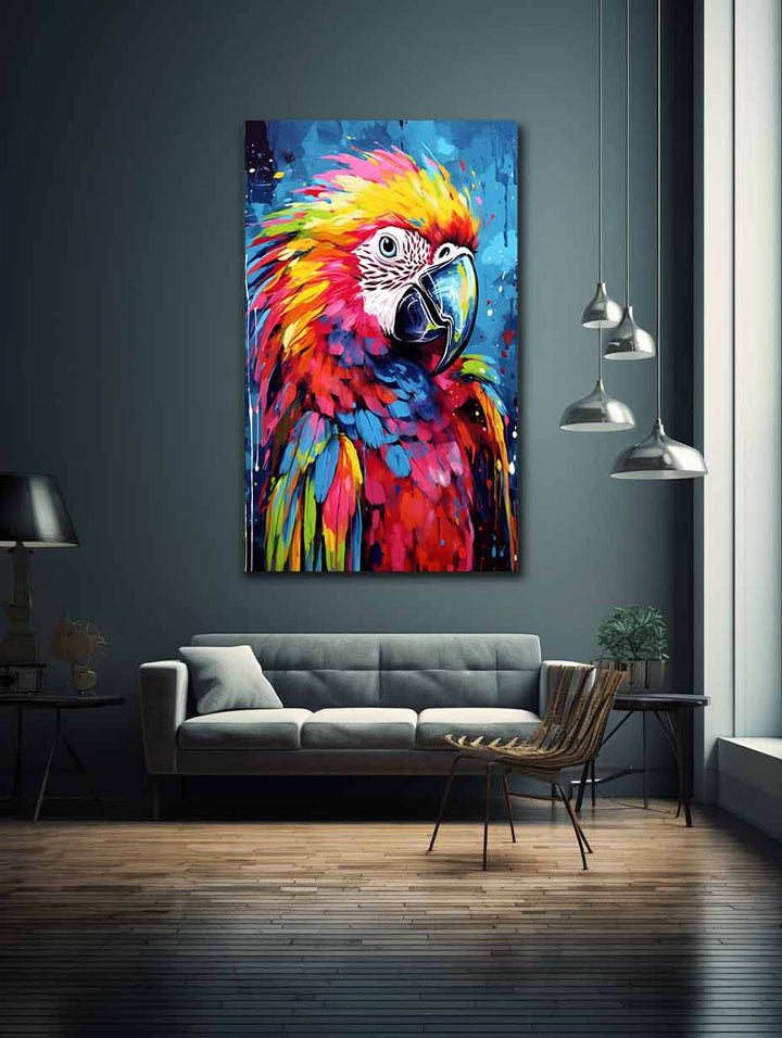 Parrot Dripping Color Painting 