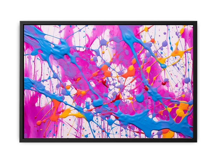 Blue Purple Dripping Color Painting 