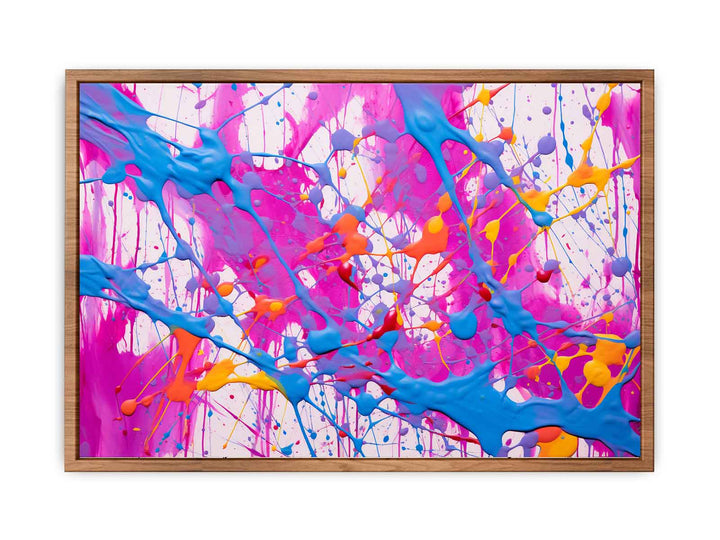 Blue Purple Dripping Color Painting  